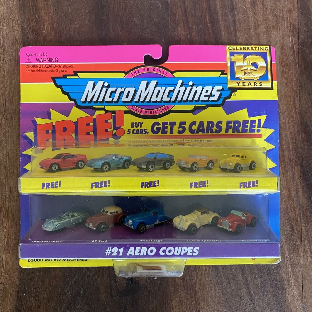 Micro Machines #21 Aero Coupes Collection w/ 5 Bonus Cars 65080 Galoob 1997 Vtg